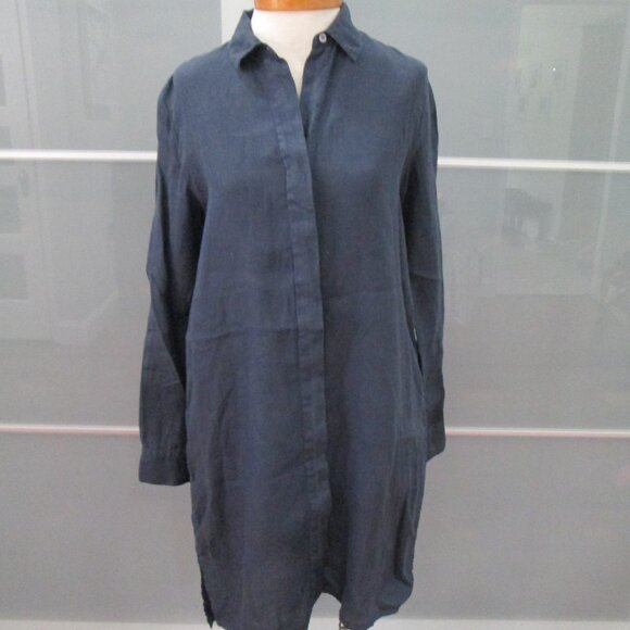 James Perse Dresses & Skirts - James Perse Over Sized Long Sleeve 100% Linen Shirt Dress